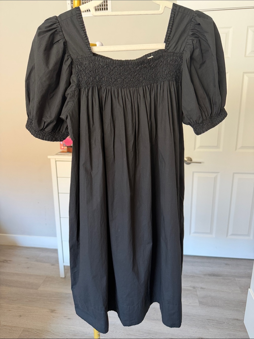 Doen Black Puff Sleeve Mini Dress